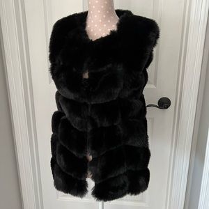 Black faux fur vest brand new